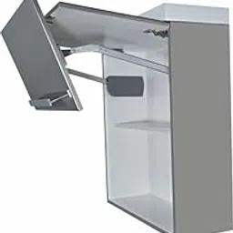 DBR Aluminium Kitchen Cabinet Double Door Bi-Fold Lift-Up Fitting System, Grey-image-7