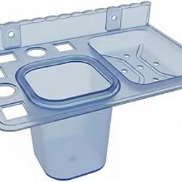 3 in1 Wall Mount Bathroom Soap Tray and Toothbrush Holder with Drain Holes, ABS Plastic Pack of 2-picture-13