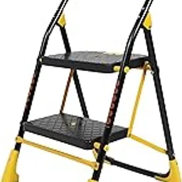Parasnath 2 Step Yellow Diamond Steel Foldable Ladder for Home - Wide Anti Skid Plastic Step Ladder for Extra Gripping 2.1 FT Ladder - 6 Year Manufacturer Warranty - Made in India-image-34