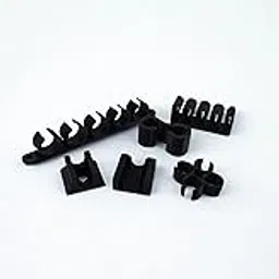 Wall Mount Cable Clips, White Plastic Wire Management Set, Multi-Size Cable Organizers, Self-Adhesive Cord Holders (Black)-image-0