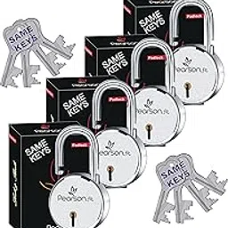 Pearson.fit Round Padlock 65mm 4 Lock Open with 8 Same Key 8 levers Double Locking Anti Thift Weather-Resistant Shop Shutter High Security Main Door Lock for Home-picture-25