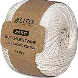 LITO LINEN AND TOWEL Cotton Twine String|Wrapping Bakers Cooking Craft|Butchers for Kitchen |Gifts Wrapping Thread|Festival Thread Hanging DIY Garden Decor 100% Cotton Twine|11 PLY| 200 FT Pack of 1-image-66