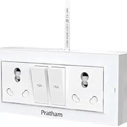 PE Extension Board with 2 Sockets & 2 Individual Switches | 5 Meter Long Wire | White Power Strip for Home & Office | Heavy Duty, Energy Efficient-picture-24