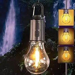 MUREN® LED Hanging Lantern Light, USB Rechargeable Camp Light, Vintage Edison Bulb Design, Outdoor and Indoor-Waterproof-Pack of 1-picture-16