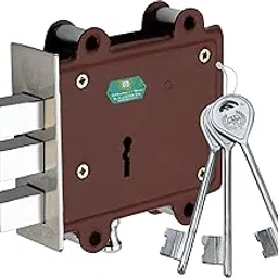 Harrison H-0403 Iron Godown Lock Set (Silver) / SHAKTIMAN 2T image 1