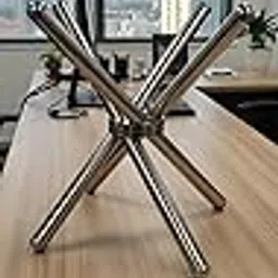 Modern X-Shaped Stainless Steel Table Legs, Industrial Style Desk Support, Chrome Finish Metal Furniture Base for Office Desk-picture-19