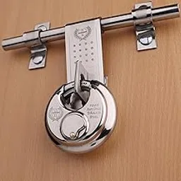 Harrison Padlocks/Round Padlock 70mm 12 Pin with 3 Computerised Keys SUPER-STAR-0495 Pack of 1/ Mild Steel Material/Stainless Steel Finish/Door Lock, Shutter Lock, Godown Lock, gate Lock-image-5