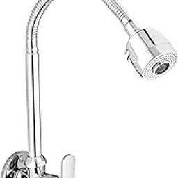 CLINTON (Brass) Kitchen Spout Flexible Sink Cock with Spout Rain Spray and Flange (Opal)-picture-21