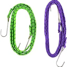 PINACO INDIA Heavy-Duty Bungee Cord | 2M to 3M Stretchable Elastic Rope with Steel Hooks | Adjustable Nylon Strap for Bike, Motorcycle & Cargo (Multicolour) (Bungee Cord 6, Pack of 2)-image-8