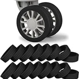 TRUSTEN 16PCS Silicone Luggage Wheel Protector Covers – Durable, Anti-Slip & Noise-Reducing Suitcase Wheel Protectors for Dual Wheels – Fits 2–3 Inch (Black) for Trolley, Suitcase & Office Chair (24)-image-47