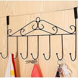 Andalus Vinyl-Coated Over The Door Hooks – Heavy-Duty 7 Hooks for Hanging Towels, Coats, Bags, Jackets, Belts, Hats, Clothes - Ideal for Bathroom, Bedroom, Kitchen, and Living Room (Black)-picture-11