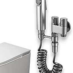 Premium, Bathroom, Jet Spray, Stainless Steel, Health Faucet, Toilet Shower, Handheld Bidet, Leakproof, Modern Fixture, Flexible Hose, Wall Mounted Shower, 2 Way Angle Valve (Black)-image-63