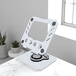 Volo 4-in-1 Book, Tablet, Laptop & Mobile Stand – Portable Adjustable Foldable Metal Holder for Reading & Study (Grey (360°))-image-7