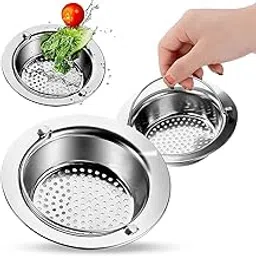 ZIBUYU® Sink Strainer Stainless Steel Waste Strainer for Kitchen Sink Drainer Net Strainer for Bathroom & Kitchen Sink Mesh Strainer, (4.33 inch) - 1 Pack-image-85