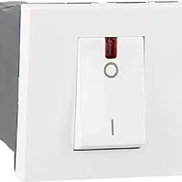 Legrand Arteor 1-Way Double Pole Switch with Indicator – 32 A / 40 A, 250 V AC (White, Pack of 10)-image-0