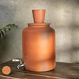 MAHADEV Clay Water Pot with Lid (Pre-Seasoned) & 304 (Pot) 6000 ML-picture-12