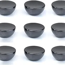 Stainless Steel Pull Knobs for Drawers, Cabinet & Dresser Knobs, Wardrobe & Kitchen Knobs, Stylish Half Round Furniture Knob Handles (KB-07) (PVD Black, 15)-image-0
