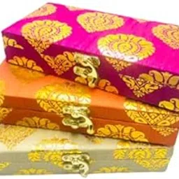 WS Wrap Shagun Cash Box Set of 3 - Mixed Colour Gift Boxes-image-14