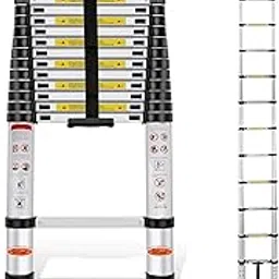 Prime 5m (16.5 feet) Portable and Compact Telescopic Aluminium Ladder | Extension Multipurpose Step Ladder for Home and Outdoor | Anti-Slip Rubber Shoes (5M)-picture-21