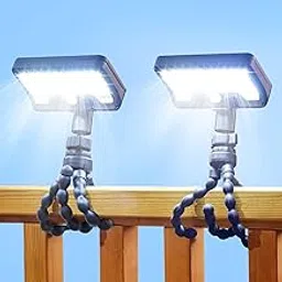 Thumok Solar Motion Camping Lights,Portable Solar Flood Light Outdoor,Dual Charging, 600 Lumen 92Leds Security Lights with Flexible Octopus Tripod for Camping, Patio,Fence, Garden (2 Pack)-image-67