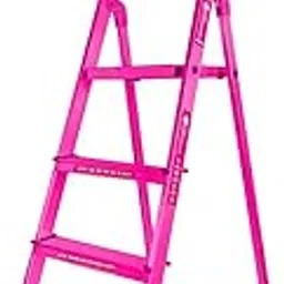 Casa Copenhagen Designed in Denmark, 3-Step Foldable Aluminium Ladder Laser Cut with Super Advance Sure-Hinge Technology,7 Years Warranty - Pink-picture-11