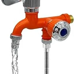 2 in 1 Water Tap Faucet | Multifunction Dual Function Kitchen Sink Tap for Hot & Cold Water | for Flushing/Washing Machine/Home/Bathroom/Outdoor/Garden Use (Pack of 1,Multicolor)-image-87