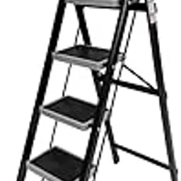 TNT The Next Trend 5 Step Steel Step-Ladder for Home | Heavy Duty Foldable Ladder with Wide Ant-Slip Steps and Anti-Skid Shoes - Black-image-12
