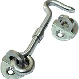 RISEOM Brass Gate Hook/Window Hook (Oval Eye) Pack of 2 (2.5 inch, SS-Silver)-picture-16