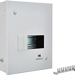 Havells Utility DB SPN SD QVE RG 6W Metal Single Door Distribution Board (Grey)-picture-12