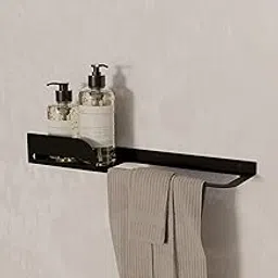 Ayala Living I Towel & Napkin Hanger with Shelf for Bathroom, Kitchen - Matte Black - Corrosion Resistant Towel Ring - Premium Metal Construction for Durability - Modern Design AYL-7704-MB-image-64