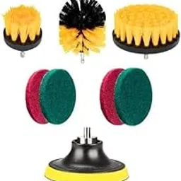 ZUMIE 8 Pcs Power Drill Scrubber Brush - Power Scrub Pads Drill Attachment Set, Power Scrubber Cleaning for Bathroom, Floor, Tile Scrubber Scouring Pads Cleaning Kit, Car Drill Brushes for Cleaning-image-66