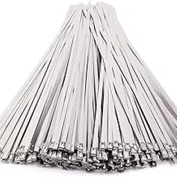 Revin Enterprise Pack of 100 METAL CABLE TIE, 300mm X 4.6mm, SS-304, Heavy Duty Self Ball Locking Tie. (100, 300mm x 4.6mm)-image-4