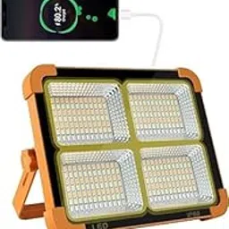 Stepalzz Solar LED Flood Light, 100W, 16500mAh Rechargeable Battery, IP66 Waterproof, Dual Charging Solar and USB, Portable Outdoor Lamp for Farm, Garage, Garden, Camping-image-68