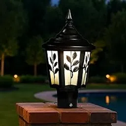 kinis Waterproof Garden Post Lamps with Leaf Pattern Design, Warm White Glow for Home Entrance/Gate Lamps for outdor Waterproof/Pillar Lights for Outdoor for Boundaries, Pack of 1 (Bulb Included)-picture-12