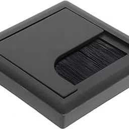 24x7 eMall 8 Cm Aluminum Office Desk Wire Cable Hole Cover with Dust Proof Brushes for Computers Work Rectangular Metal Organizer Stylish Desk Accessory Wire Manager Concealed. 80 mm x 80 mm Black-image-50