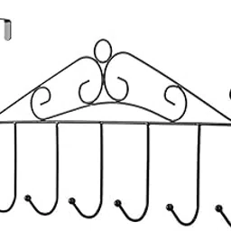Serasiya enterprises Over The Door Hook Hanger with 6 Hooks – Hanging Rack for Clothes, Towels, Bags, Keys – No Drill Organizer for Home and Office (Multicolor)-picture-16