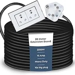 Extension Board Heavy Duty Multi Socket 15A/16A/20A (2500 Watts 16A Big Plug and Two 16A Socket, 20 Meter)-picture-18