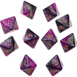 10x10pcs Multi-Sided Dice Polyhedron Dice D8 for D&D TRPG Table Game Purple+Grey-image-43