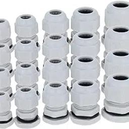 Jutagoss 10pcs Cable Gland Plastic Waterproof Adjustable PG7/PG9/PG11/PG13.5/PG16 Cable Gland Joints Cable Connectors （White）-picture-10