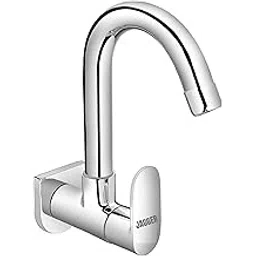 JAGGER JAG129 Full Brass Wall Mounted Kitchen Sink Cock Tap for Kitchen Sink, 0.5 Inch Size Thread 360 Degree Rotating Spout and Foam Flow with Teflon Tape and Wall Flange (Droop)-picture-20