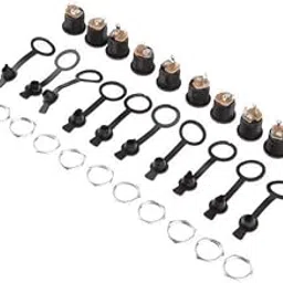 UJEAVETTE 5x10Pcs DC-022 5.5 x 2.1mm DC Female Power Socket Outlet Connector Panel & Cap-picture-15