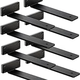8 Pack Shelf Brackets 14 Inch Floating Shelf Bracket 1/5 inch Thick Heavy Duty Hidden Shelf Brackets Iron Metal Brackets for Shelf Support with Screw Included-image-19