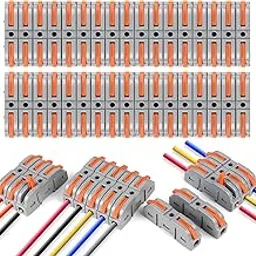 flintronic Wire Connectors, 34Pcs Quick Dual Wire Terminal Block, 2 Pin Peel-free Push-type Design Connectors, 18-22AWG Wire Quick Splice Connector Wire Crimp Terminal Wire Connector-picture-16
