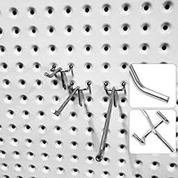 60 Packs Metal Pegboard Hooks, 2/4/6 Inch Set, 1/8" Assortment for Tools, Jewelry, Shelving-picture-24