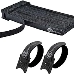 OIVO INDIA 50 Piece Cable Organizer Hook & Loop Tape - Wire/Cord Holder Management Strap - Reusable Hook & Loop Ties for PC, TV, Desk, WFH Accessories - Black-picture-22