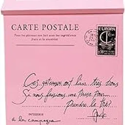 CALANDIS Vintage Galvanized Mailbox Letterbox Postbox Newspaper Holder Box Pink-picture-17