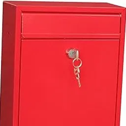 The Style SutraLocking Mailbox Wall Mount Anti-rust Mail Mail Box Suggestion Box Red-picture-14