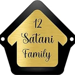 Gnexin Personalized House Name Plate with Golden and Black Acrylic Custom Shinning Name Platter for Office House Decor Bungalow Door 10 Inches(Home Design)-image-66