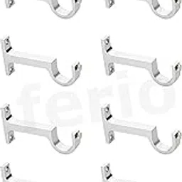 Arena Best Range Collection Chrome Finish Aluminium Curtain Bracket Support Door and Window Fitting Hardware Curtain Rod Brackets/Support for 1 Inch Curtain Rod Holders 4 Set (8 pcs)-image-88