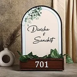 MustHome Name plate for home entrance | Wood Personalized Name Plate with 3D Letters | Door name plates | Name Plate For Home, Office & Outdoor Entrance (RMH-08)-picture-23